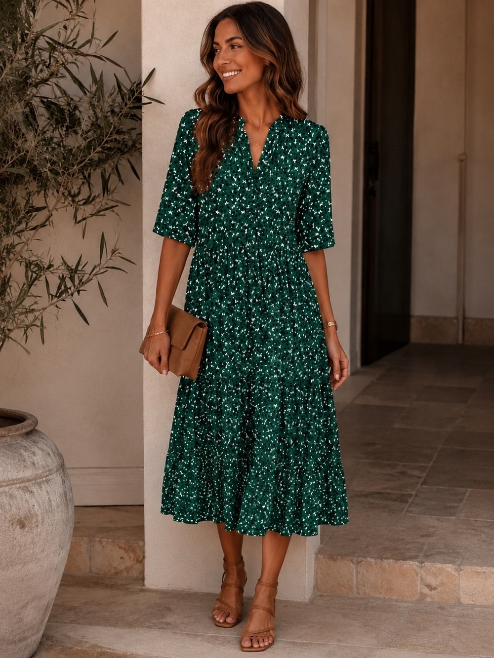 Max Studio green Maxi dress MEDIUM